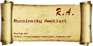 Ruzsinszky Ametiszt névjegykártya